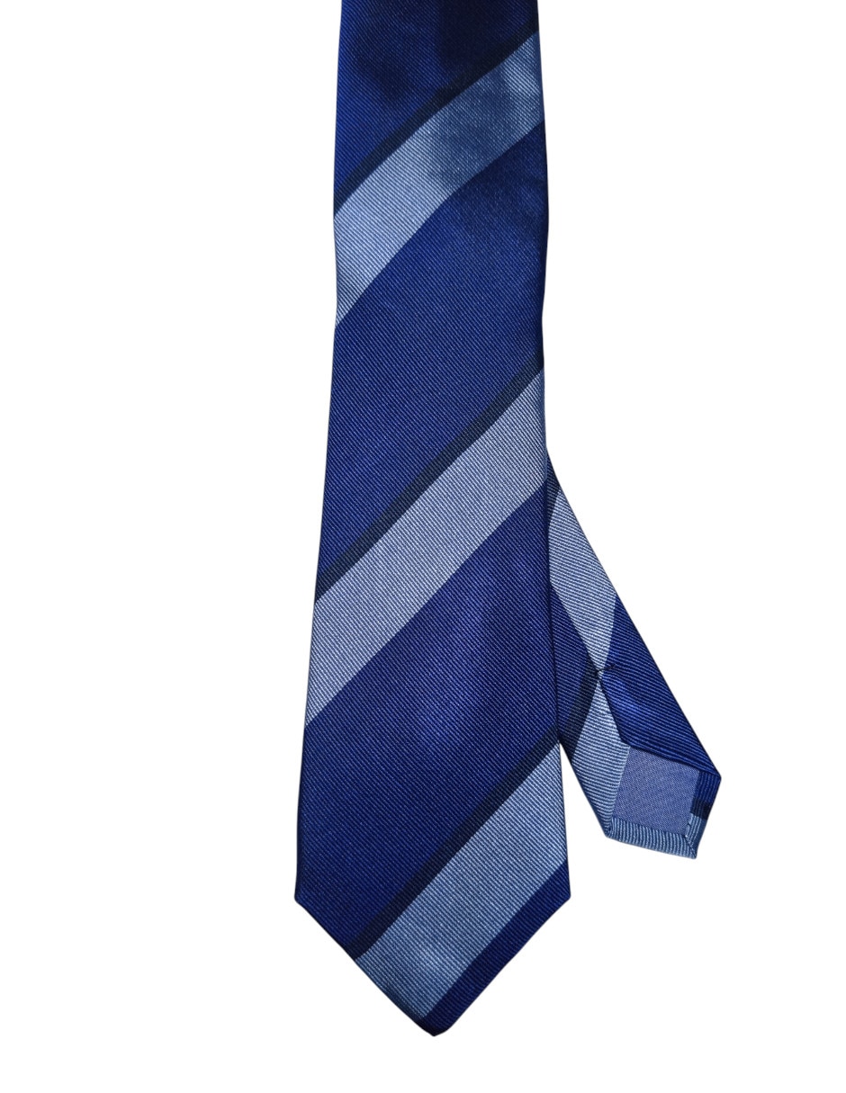 Corbata regular de seda estampado a rayas para hombre