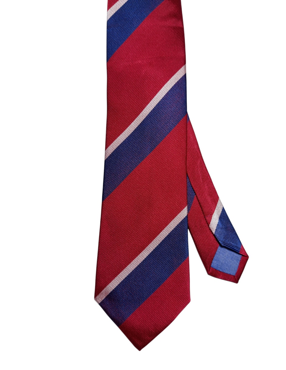 Corbata puroego regular de seda estampado a rayas para hombre