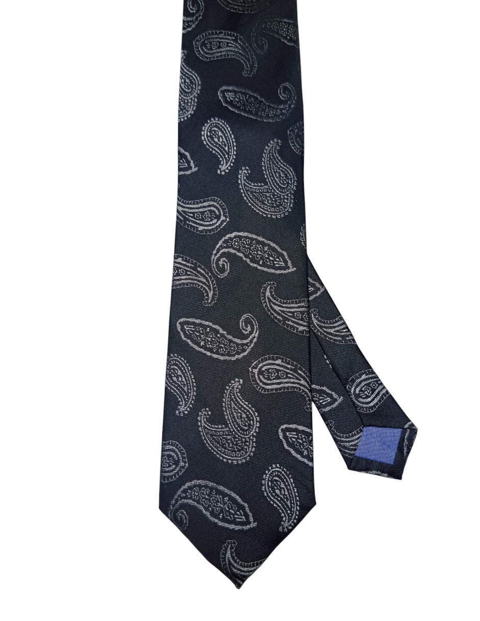 Corbata regular de seda estampado paisley para hombre