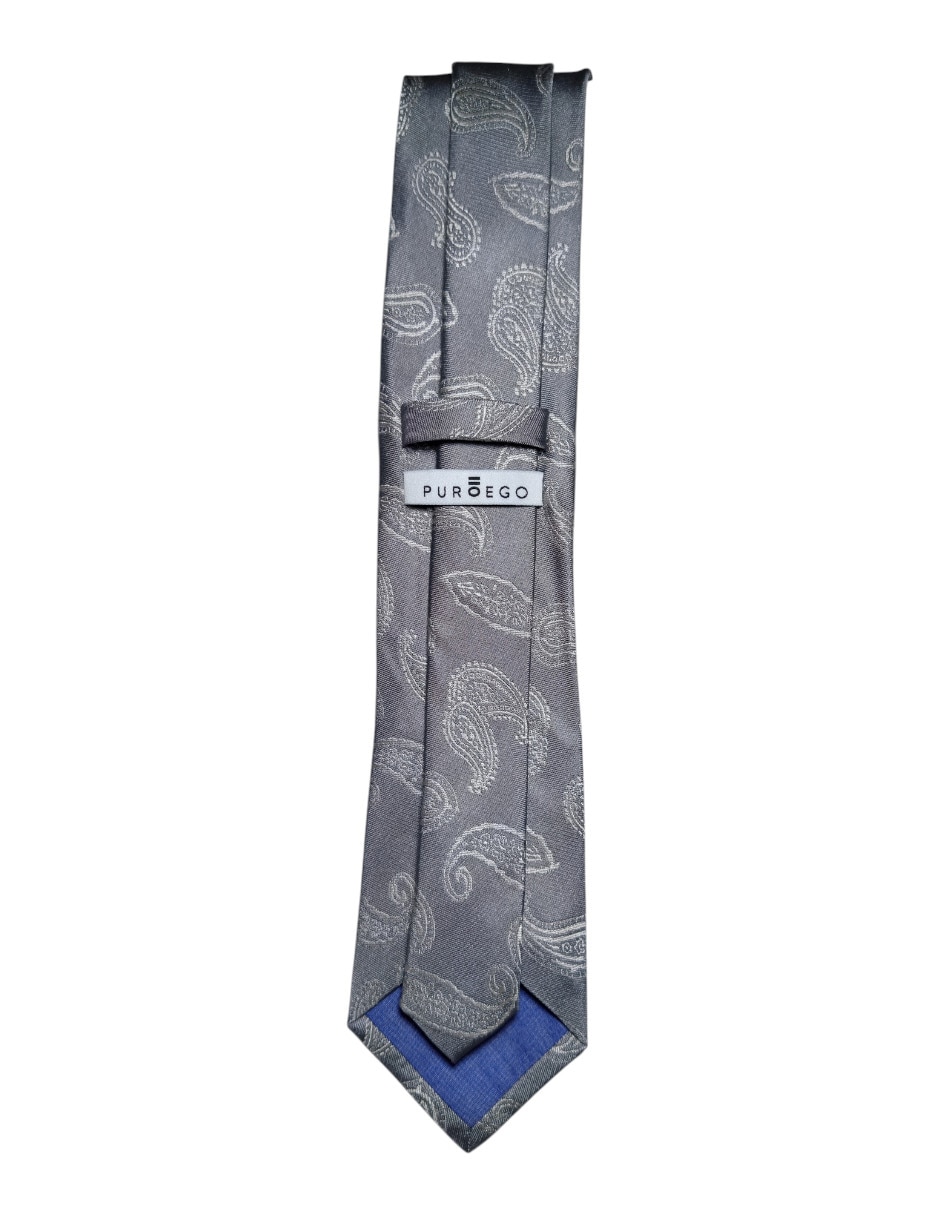Corbata regular de seda estampado paisley para hombre 2