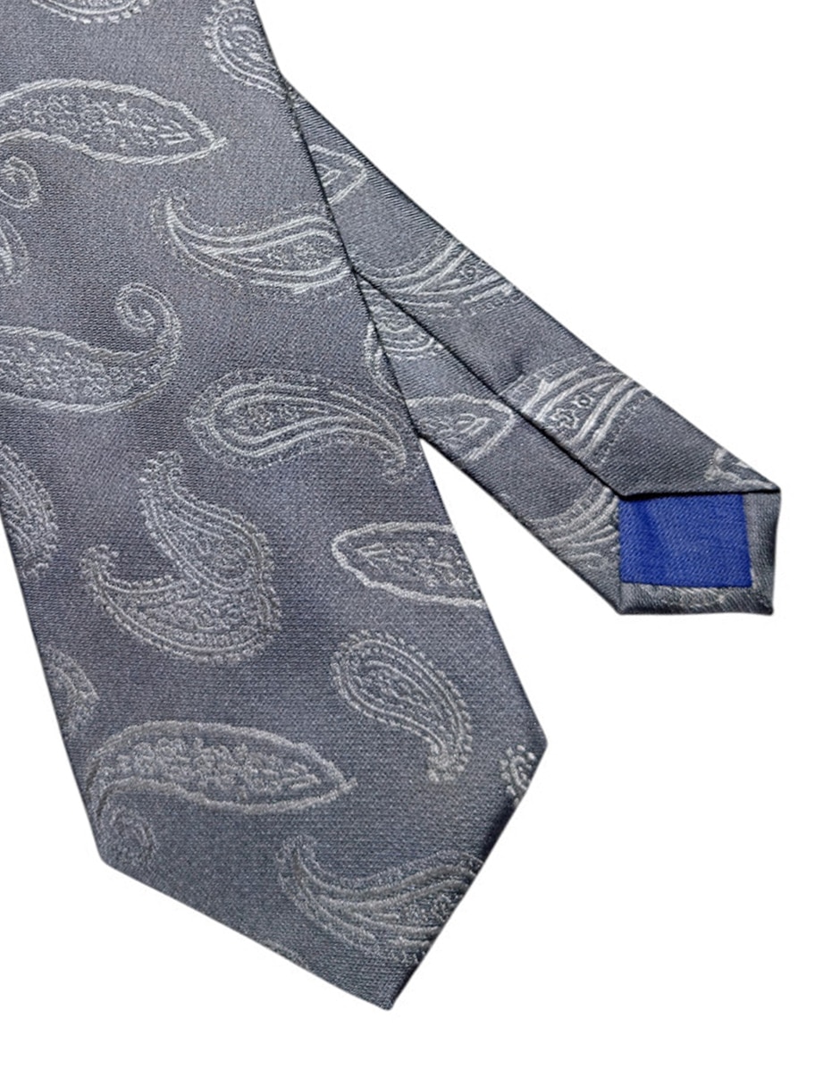 Corbata regular de seda estampado paisley para hombre 3