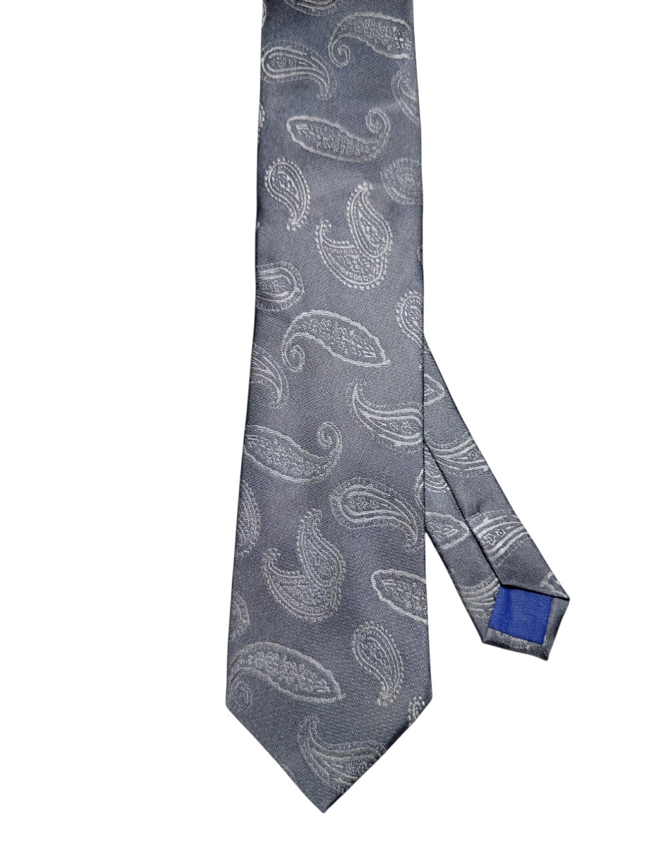 Corbata regular de seda estampado paisley para hombre 1