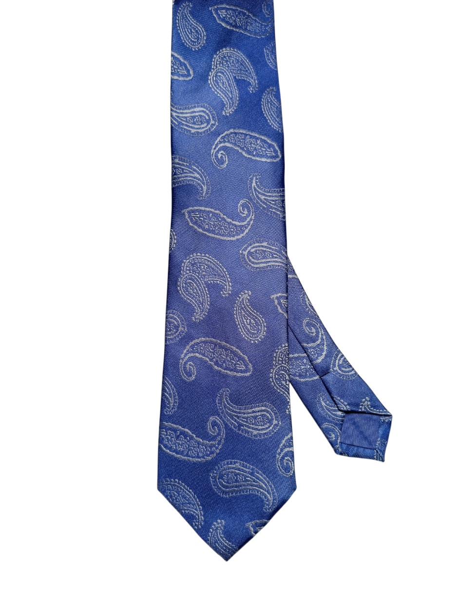 Corbata regular de seda estampado paisley para hombre