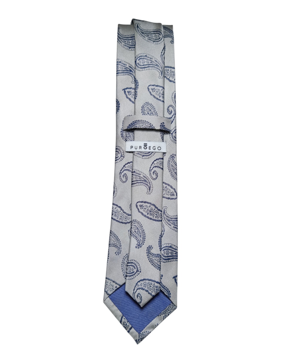 Corbata Puroego regular de seda estampado paisley para hombre