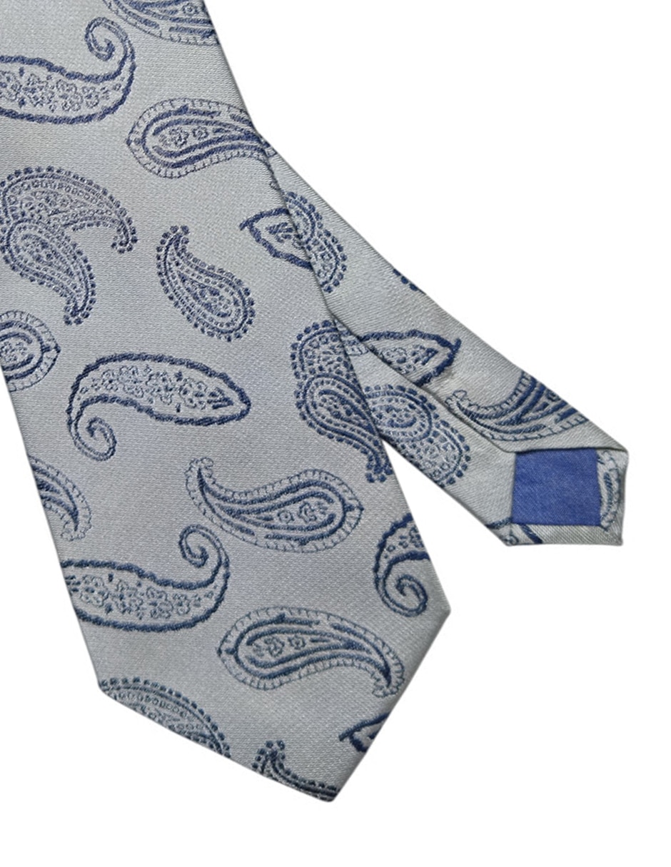 Corbata Puroego regular de seda estampado paisley para hombre