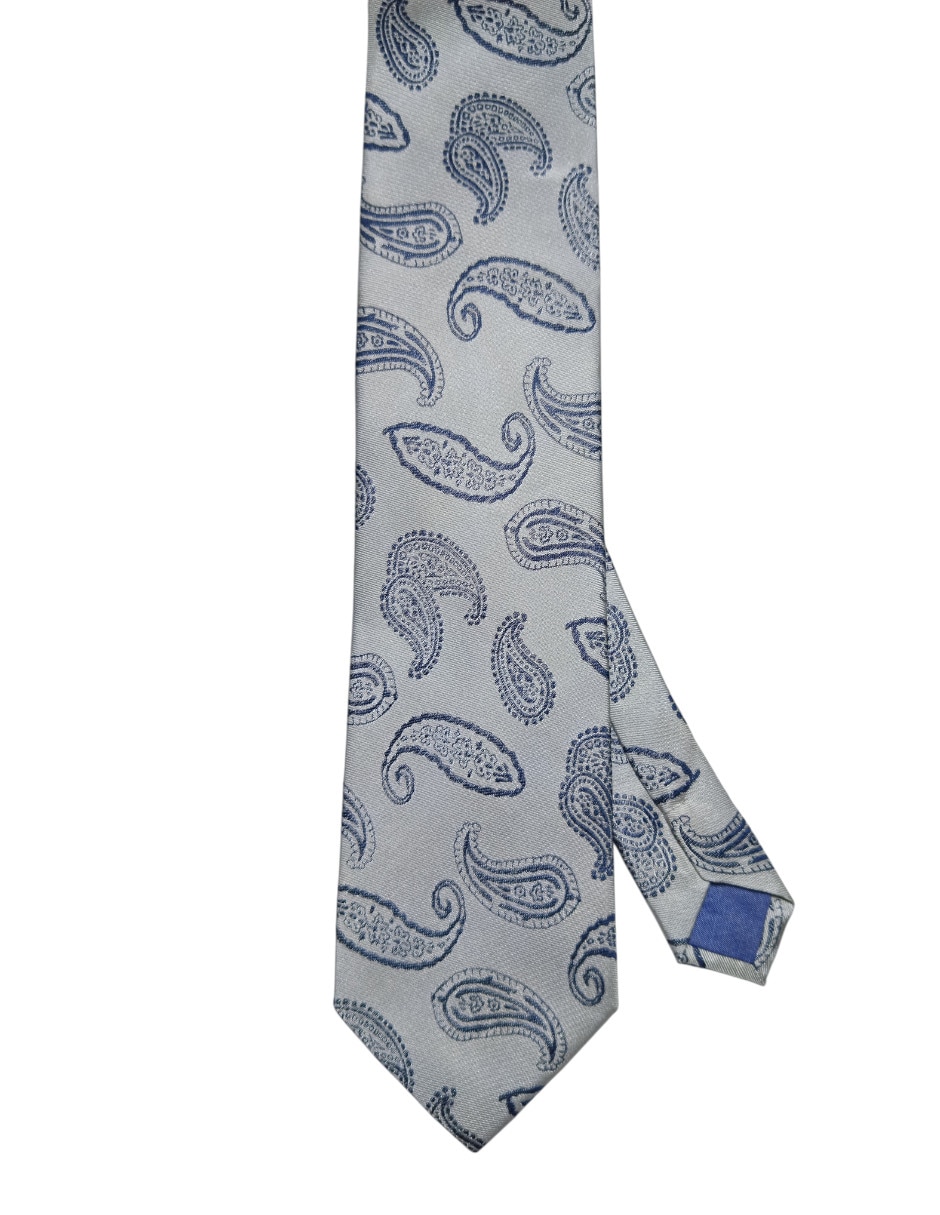 Corbata Puroego regular de seda estampado paisley para hombre