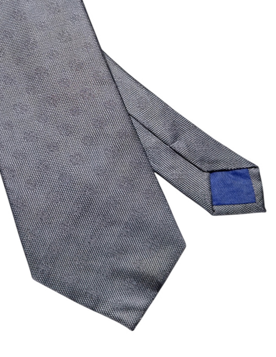 Corbata puroego regular de seda estampado gráfico para hombre