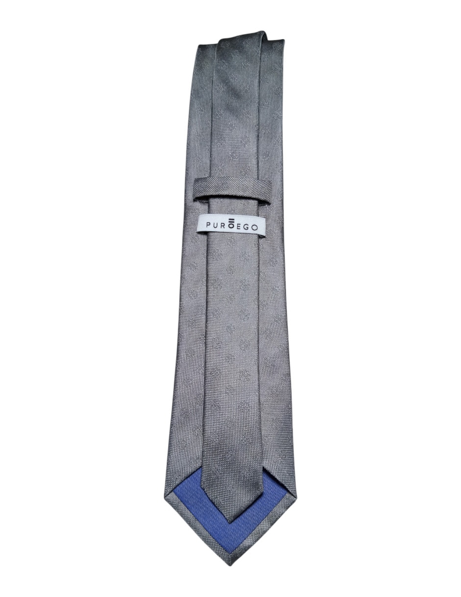 Corbata puroego regular de seda estampado gráfico para hombre
