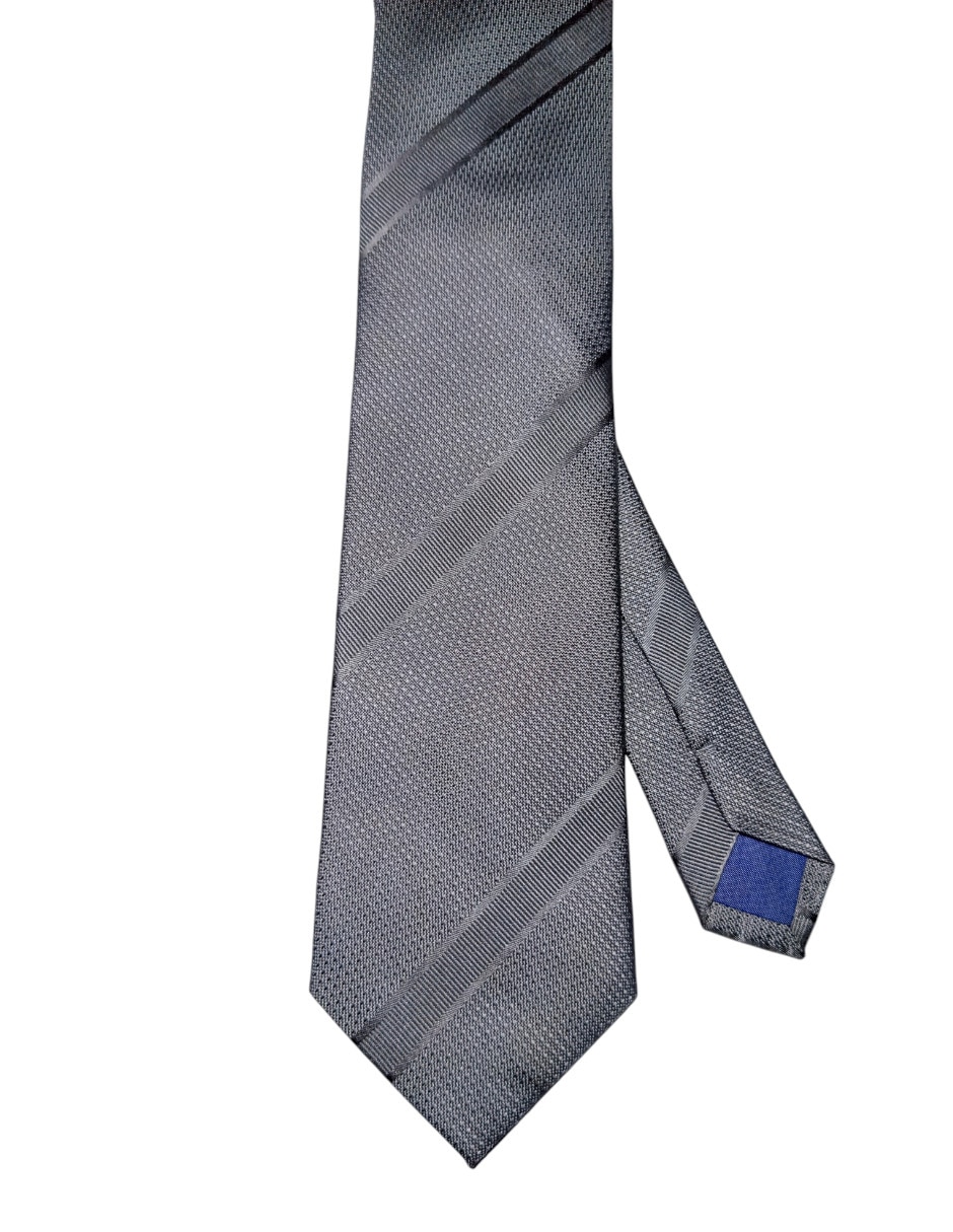Corbata puroego regular de seda estampado gráfico para hombre