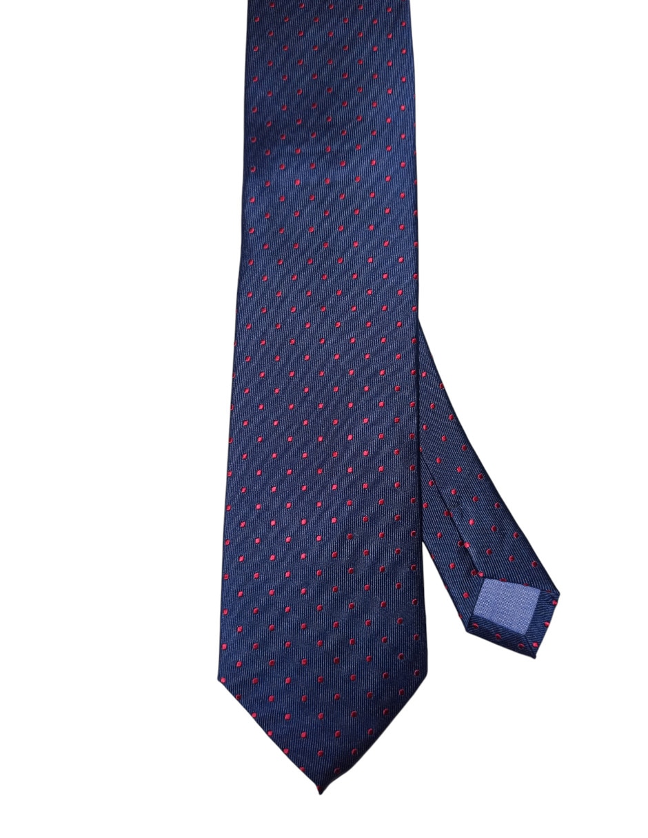 Corbata regular de seda estampado lunares para hombre