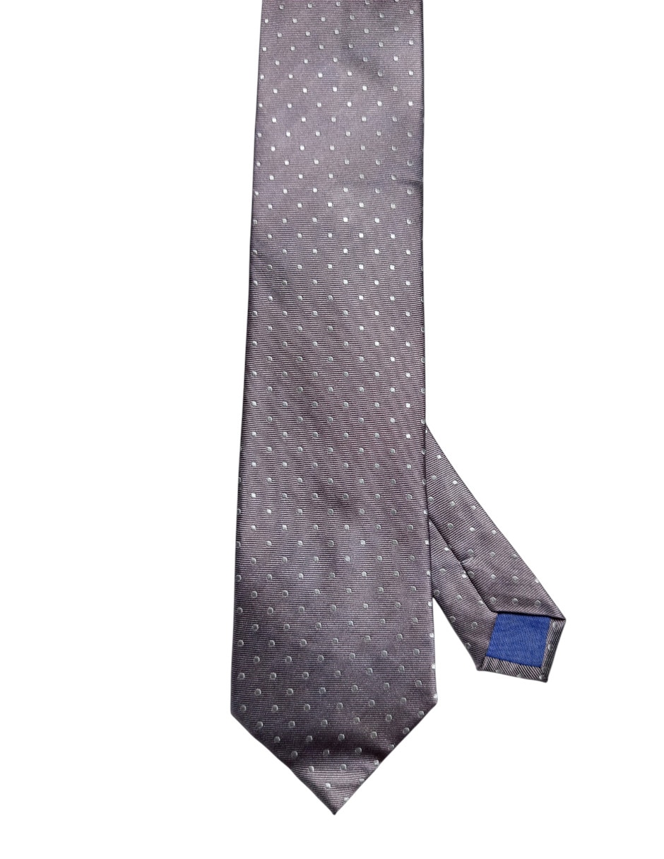 Corbata regular de seda estampado lunares para hombre 1