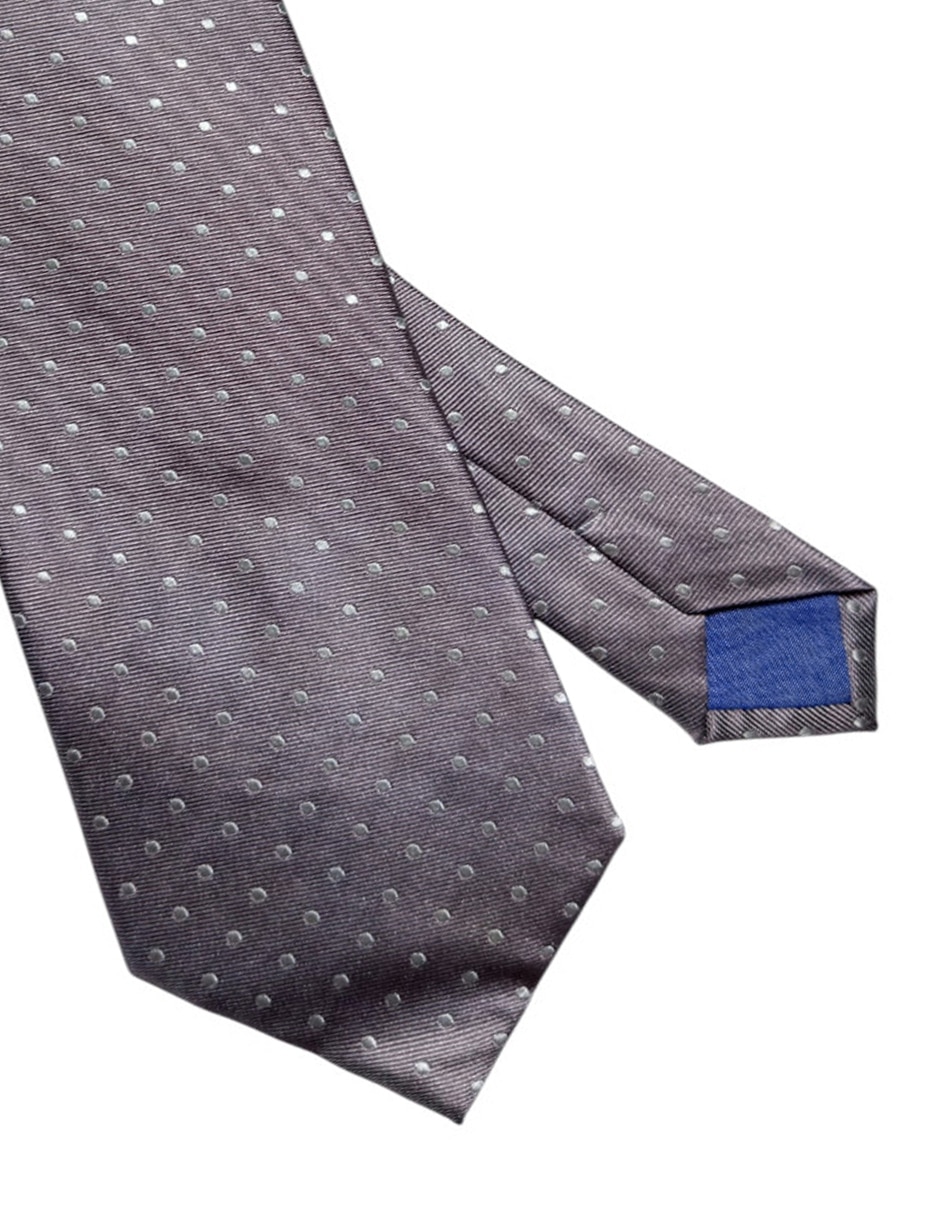 Corbata regular de seda estampado lunares para hombre 2