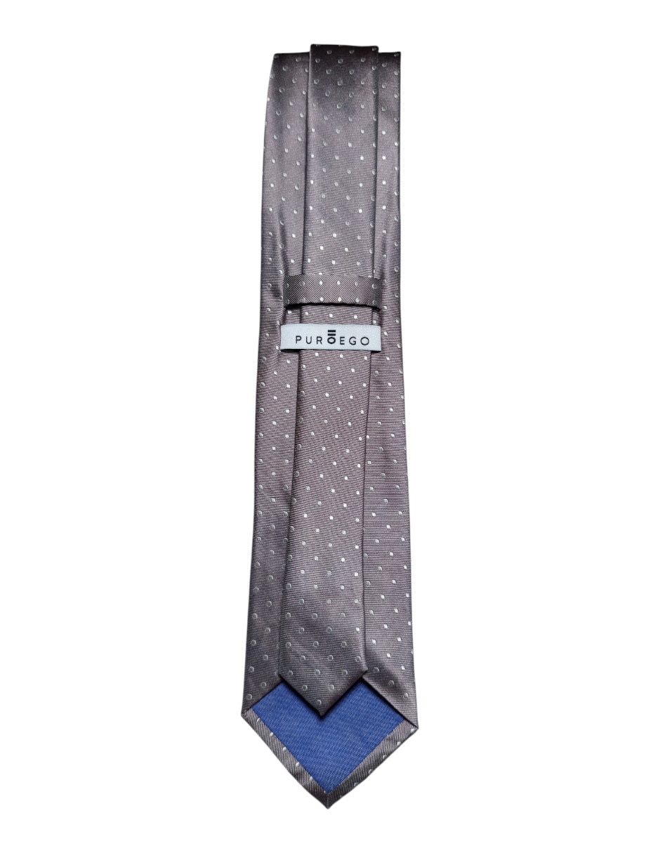 Corbata regular de seda estampado lunares para hombre 3