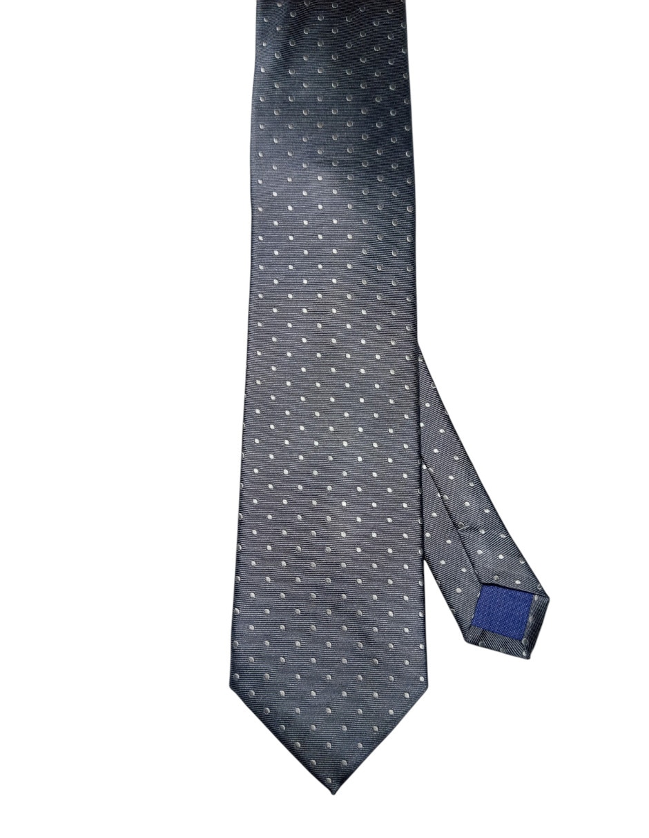 Corbata regular de seda estampado lunares para hombre