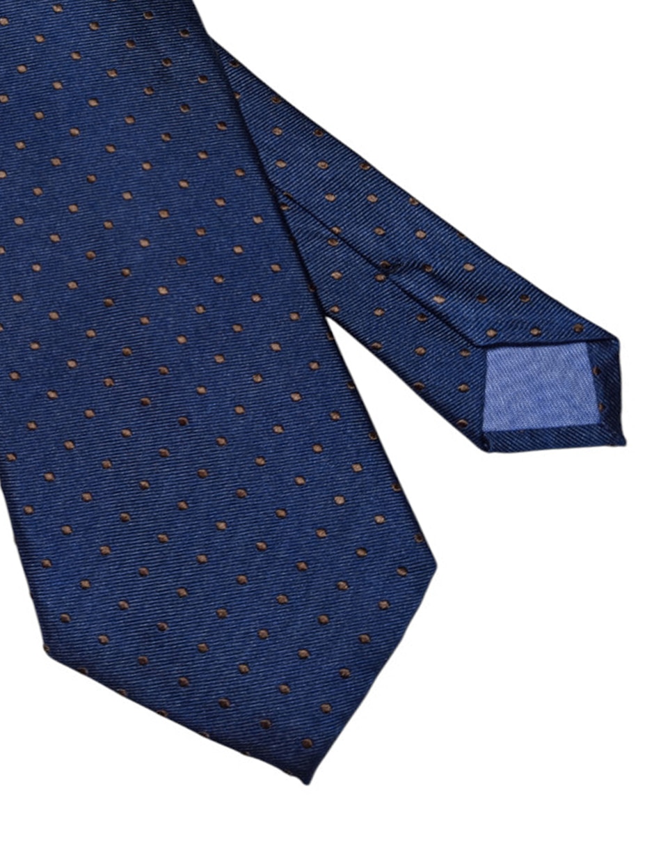 Corbata Puroego regular de seda estampado lunares para hombre