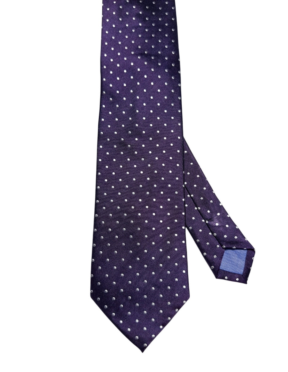 Corbata regular de seda estampado lunares para hombre Corbata regular de seda estampado lunares para hombre