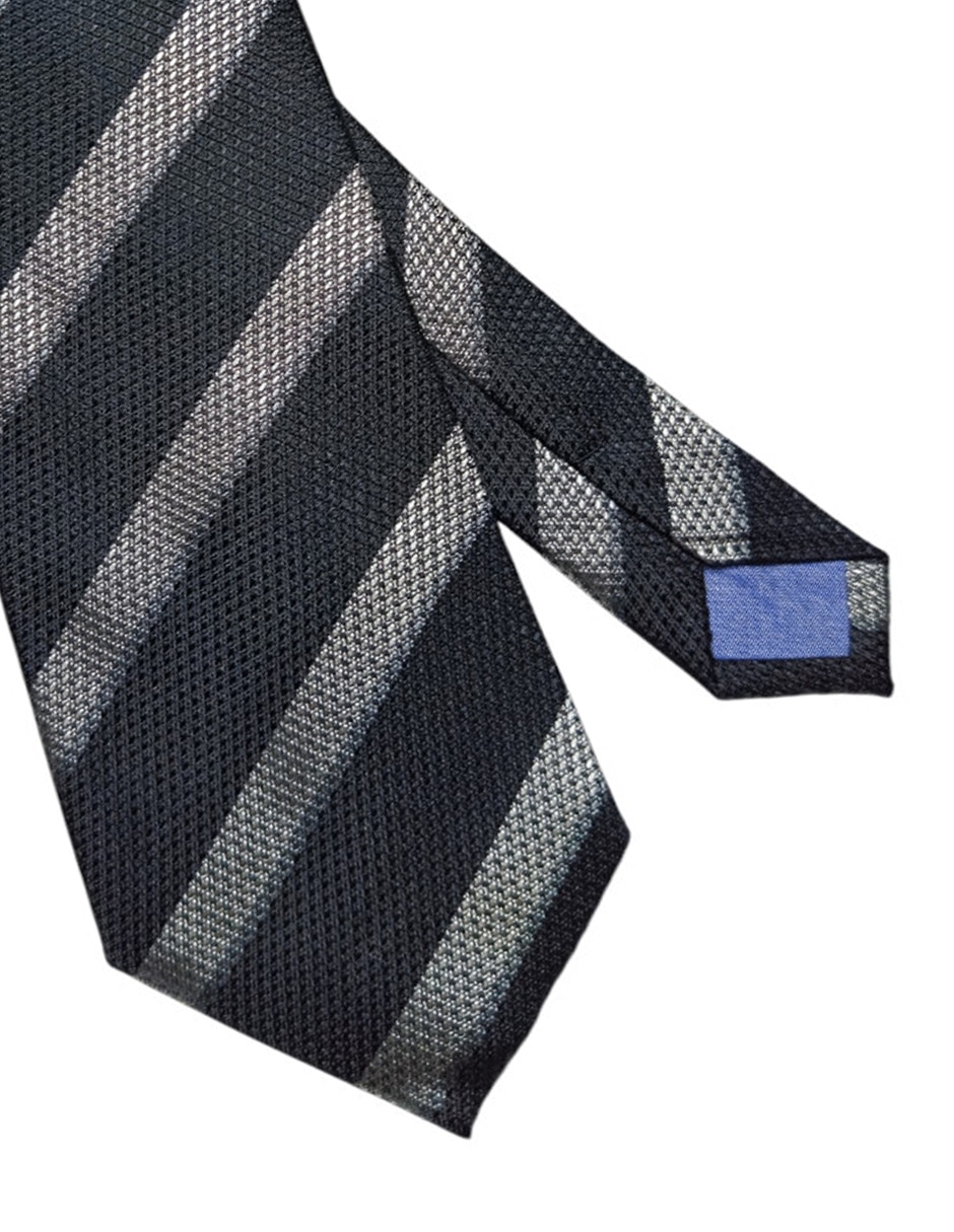 Corbata regular de seda estampado a rayas para hombre 3