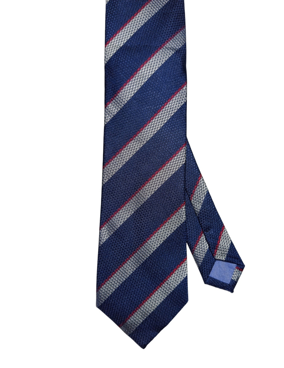 Corbata regular de seda estampado a rayas para hombre