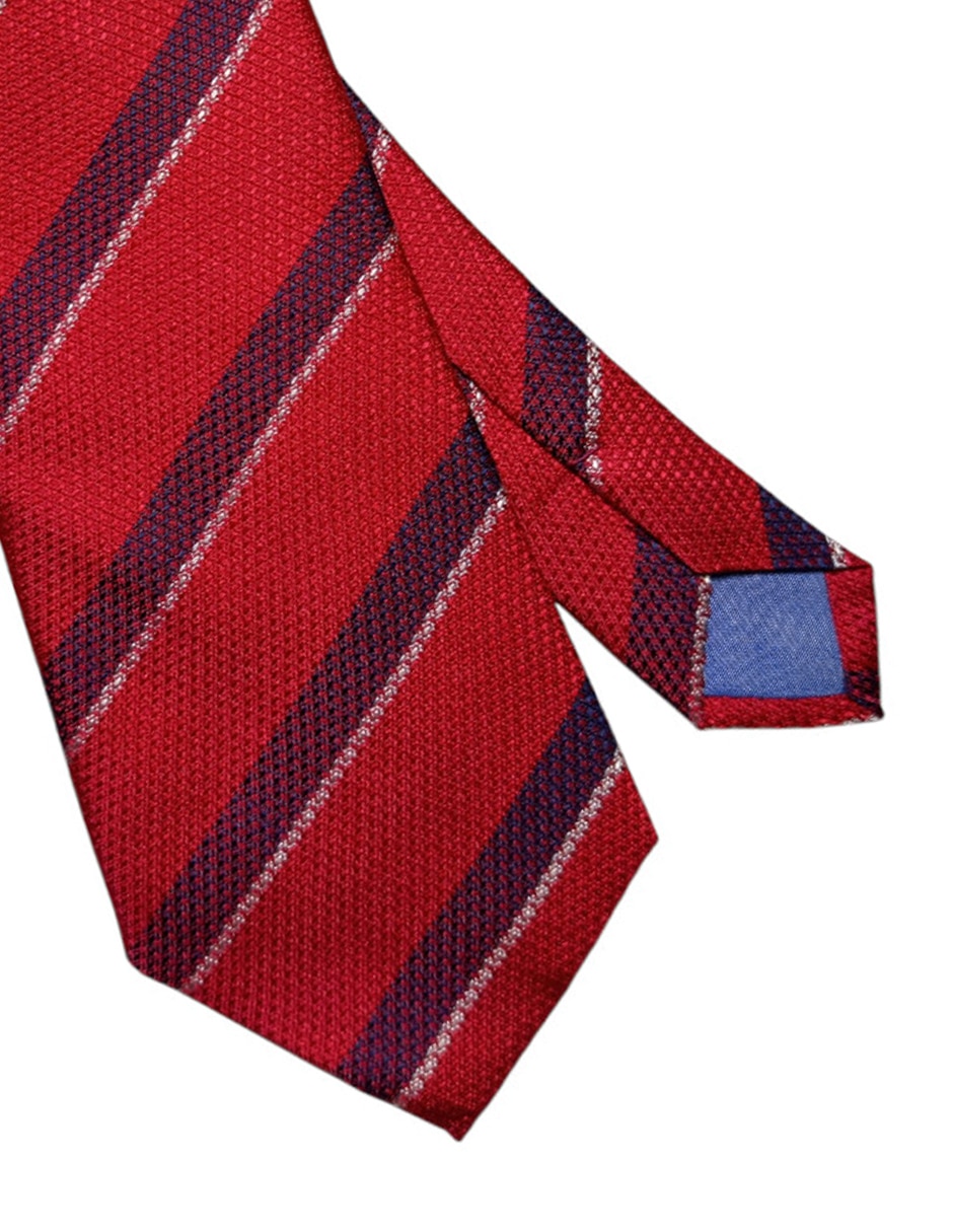 Corbata Puroego regular de seda estampado a rayas para hombre