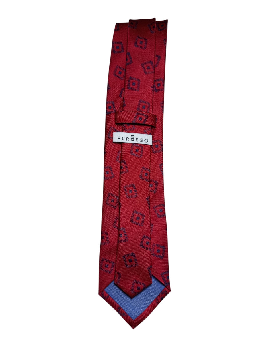 Corbata Puroego regular de seda estampada para hombre