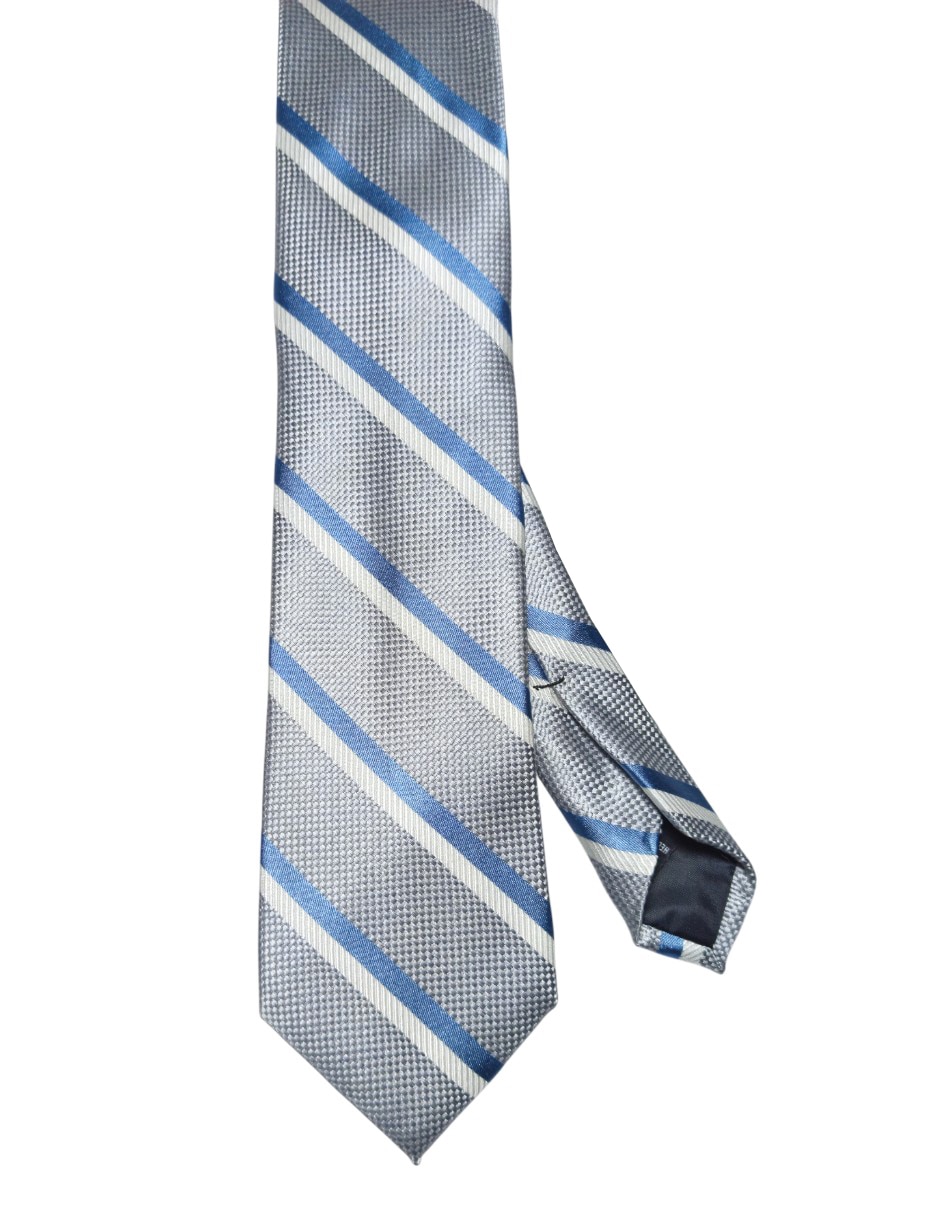 Corbata regular de seda estampado a rayas para hombre