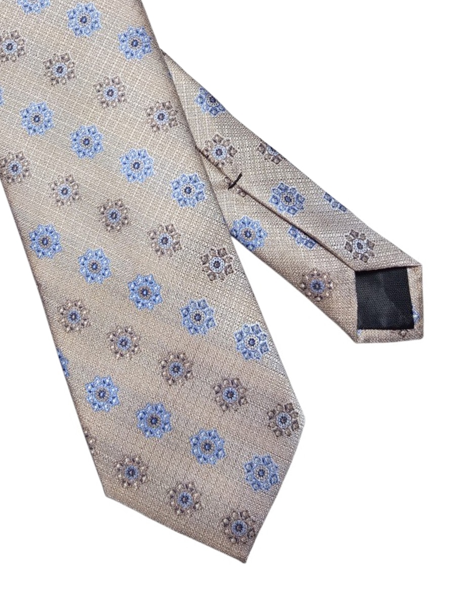 Corbata regular de seda estampado floral para hombre 3
