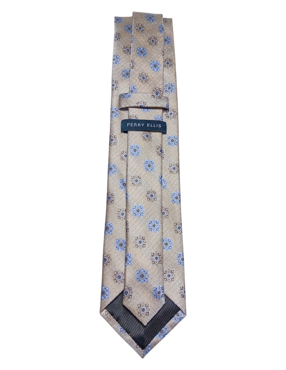 Corbata regular de seda estampado floral para hombre 2