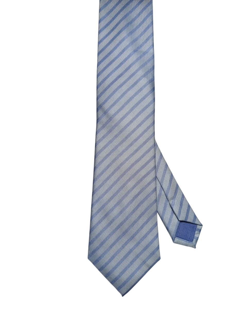 Corbata regular de seda estampado a rayas para hombre