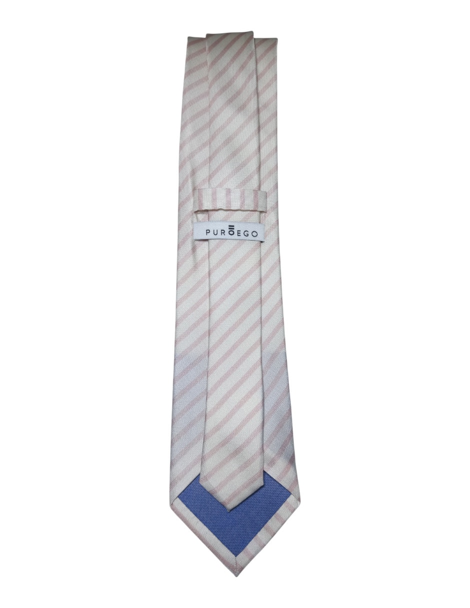 Corbata regular de seda estampado a rayas para hombre 2