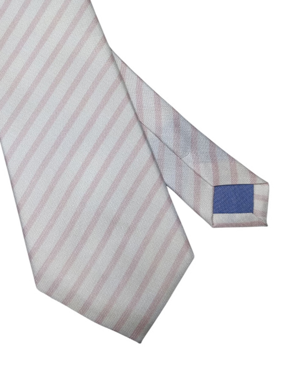 Corbata regular de seda estampado a rayas para hombre 3