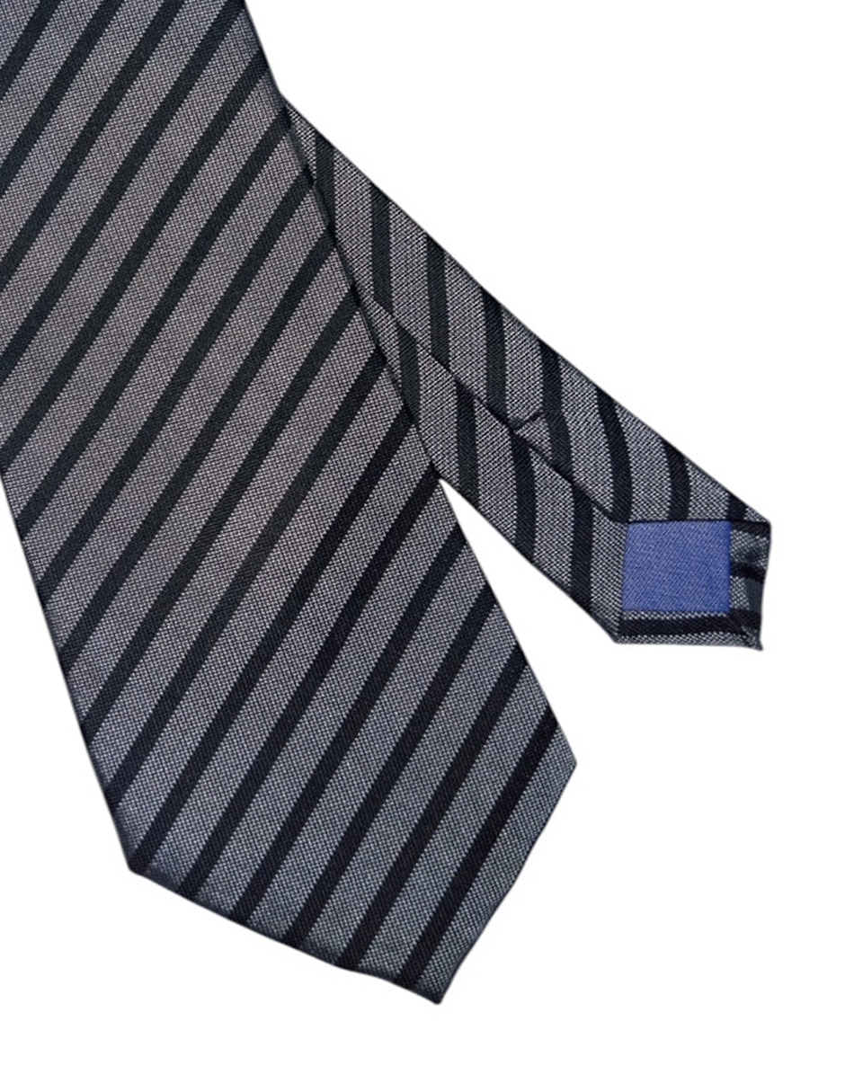 Corbata Puroego regular de seda estampado a rayas para hombre