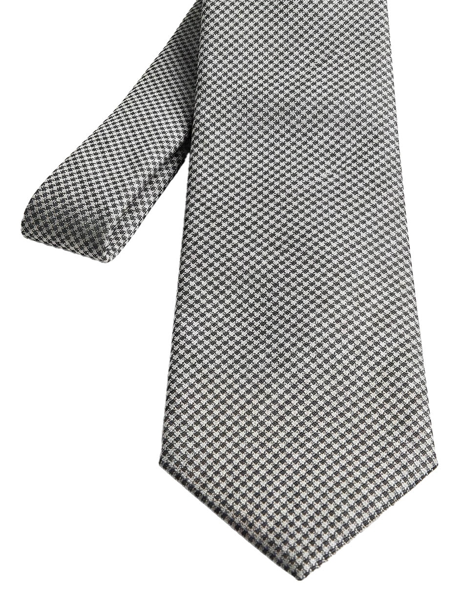 Corbata regular de seda estampado a cuadros para hombre 1