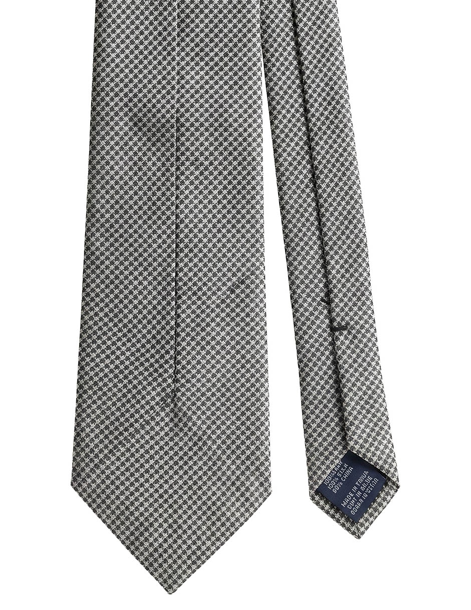 Corbata regular de seda estampado a cuadros para hombre 3