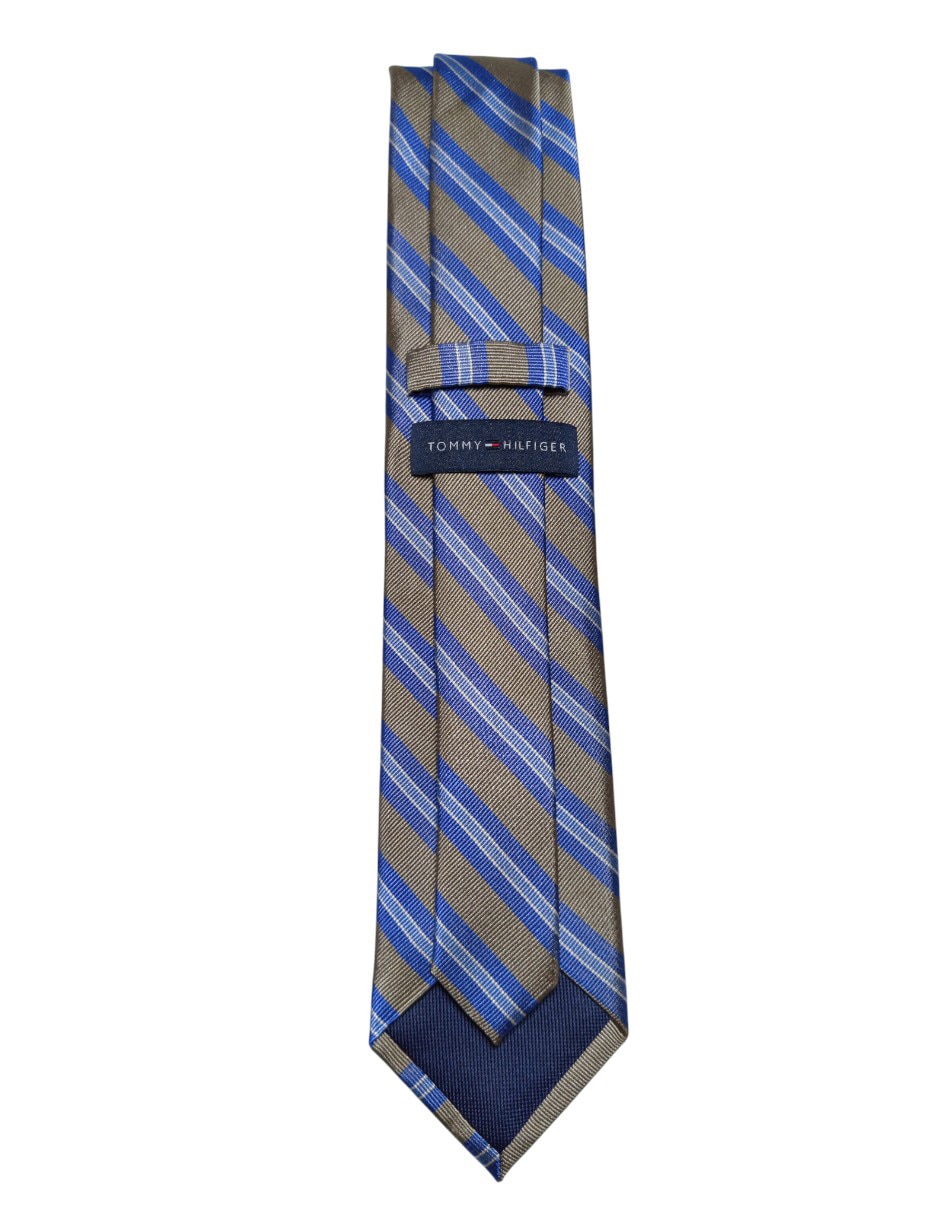Corbata Hilfiger regular de seda estampado a rayas para hombre 3