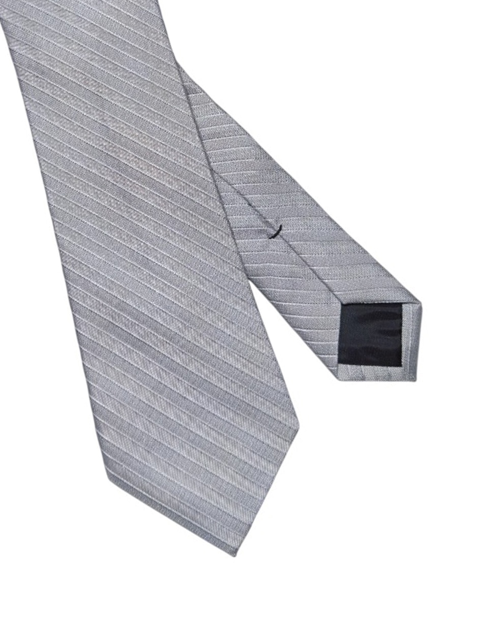 Corbata regular de seda estampado a rayas para hombre 2