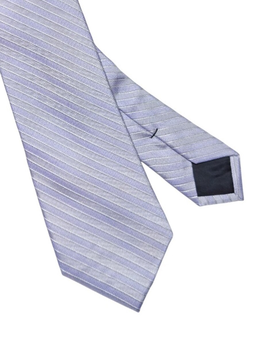 Corbata Calvin Klein regular de seda estampado a rayas para hombre 2