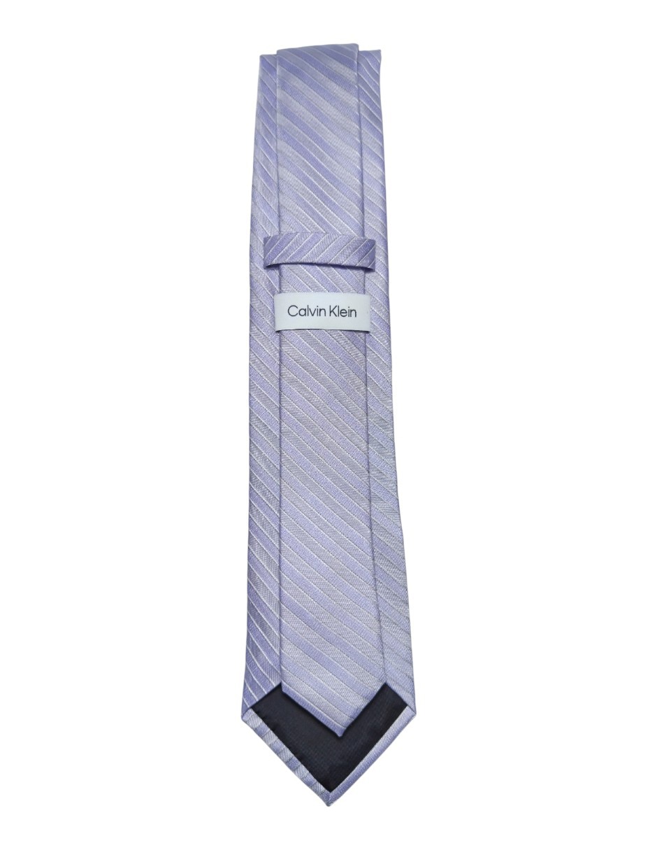 Corbata Calvin Klein regular de seda estampado a rayas para hombre 3