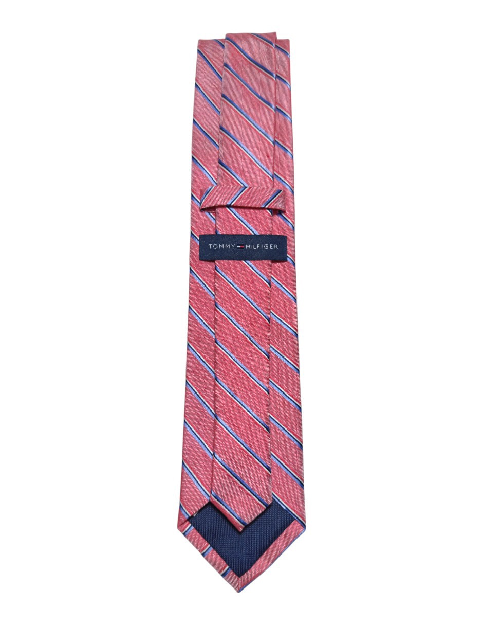 Corbata Hilfiger regular de seda estampado a rayas para hombre 3