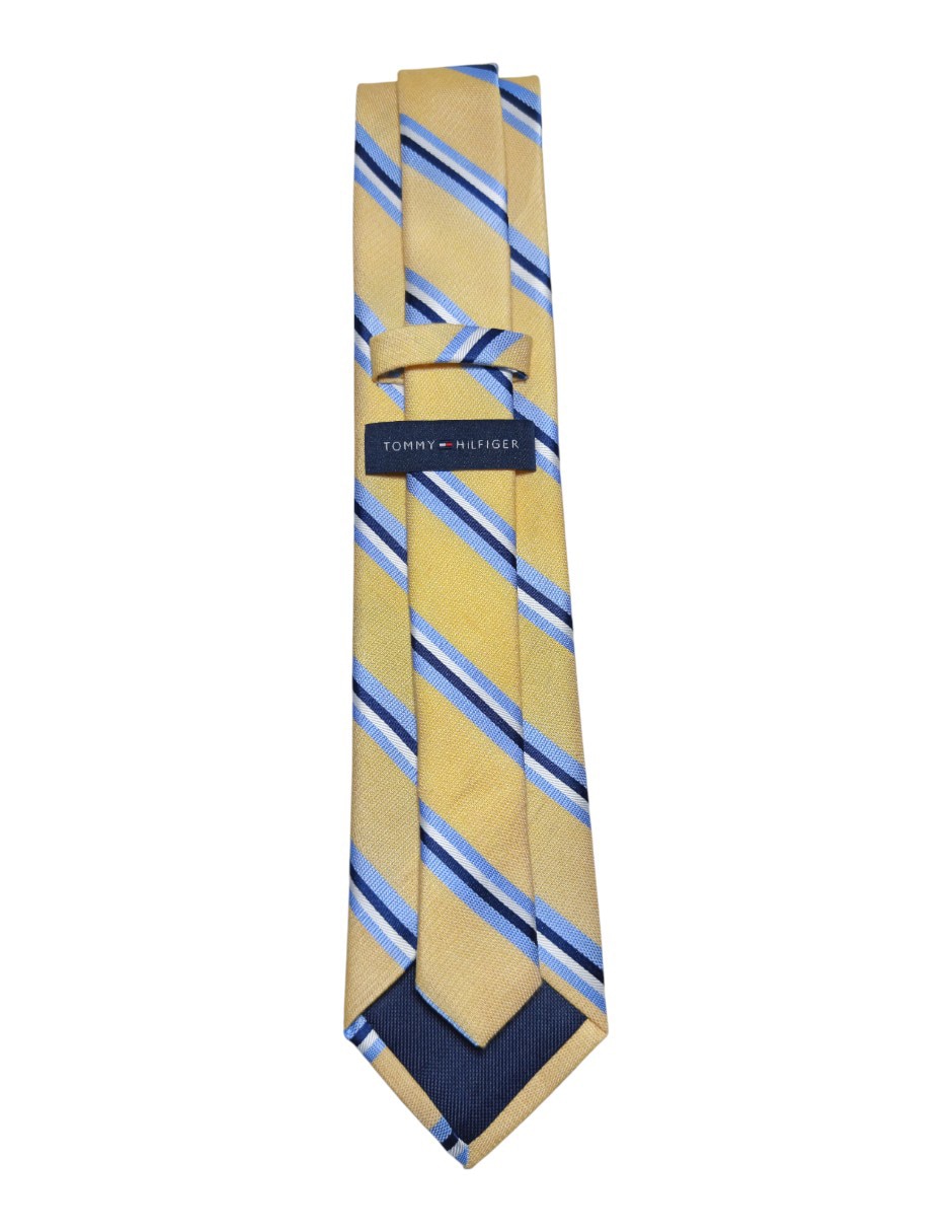 Corbata Hilfiger regular de seda estampado a rayas para hombre 3