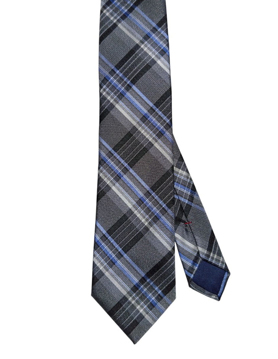 Corbata Hilfiger regular de seda estampado a cuadros para hombre 1