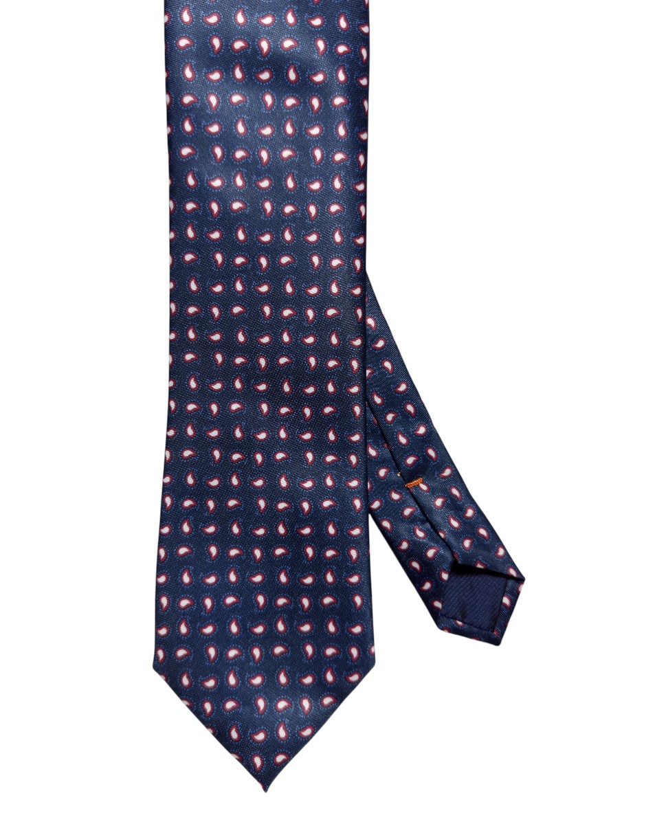 Corbata regular de seda estampado paisley para hombre