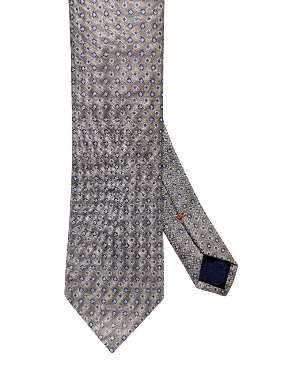 Corbata jbe regular de seda estampado geométrico para hombre