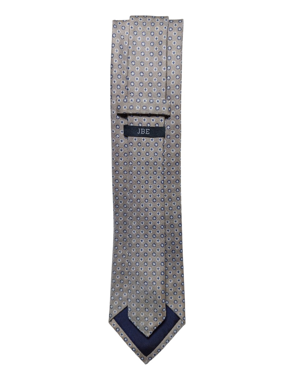 Corbata jbe regular de seda estampado geométrico para hombre