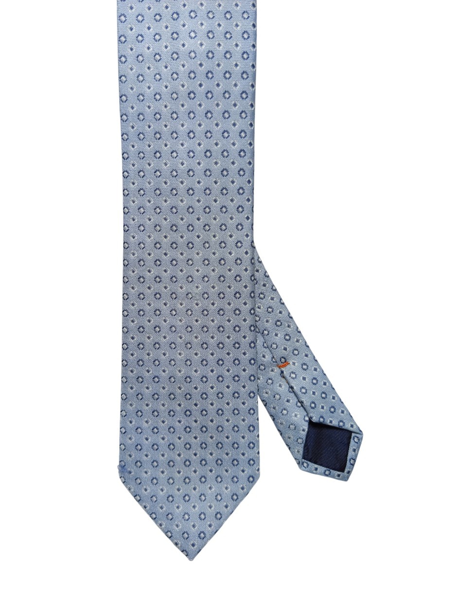 Corbata regular de seda estampado geométrico para hombre