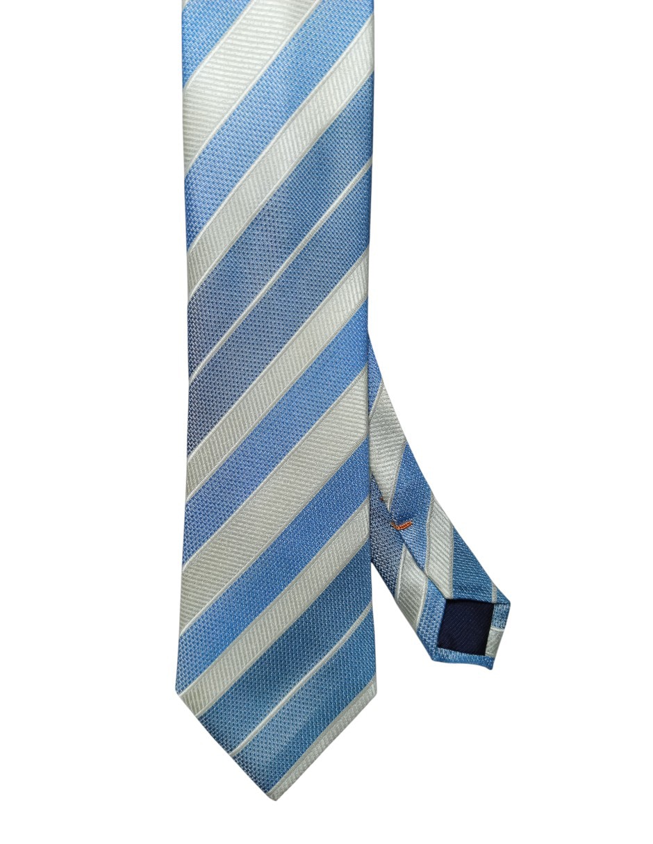 Corbata regular de seda estampado a rayas para hombre
