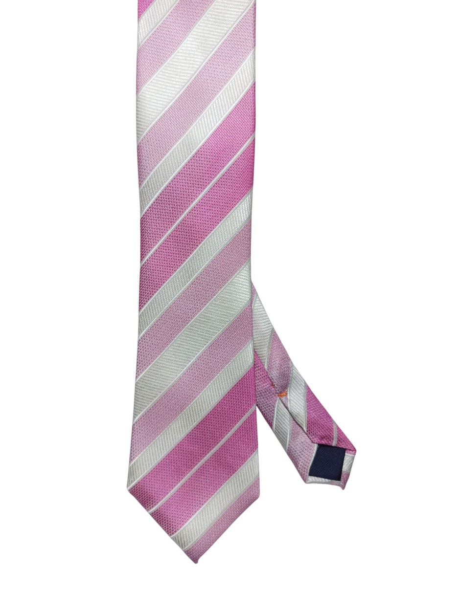 Corbata regular de seda estampado a rayas para hombre