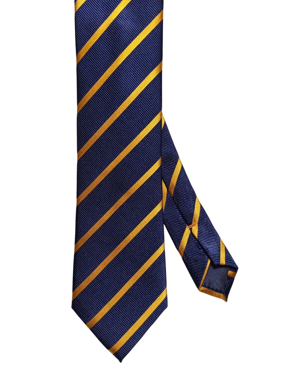 Corbata regular de seda estampado a rayas para hombre