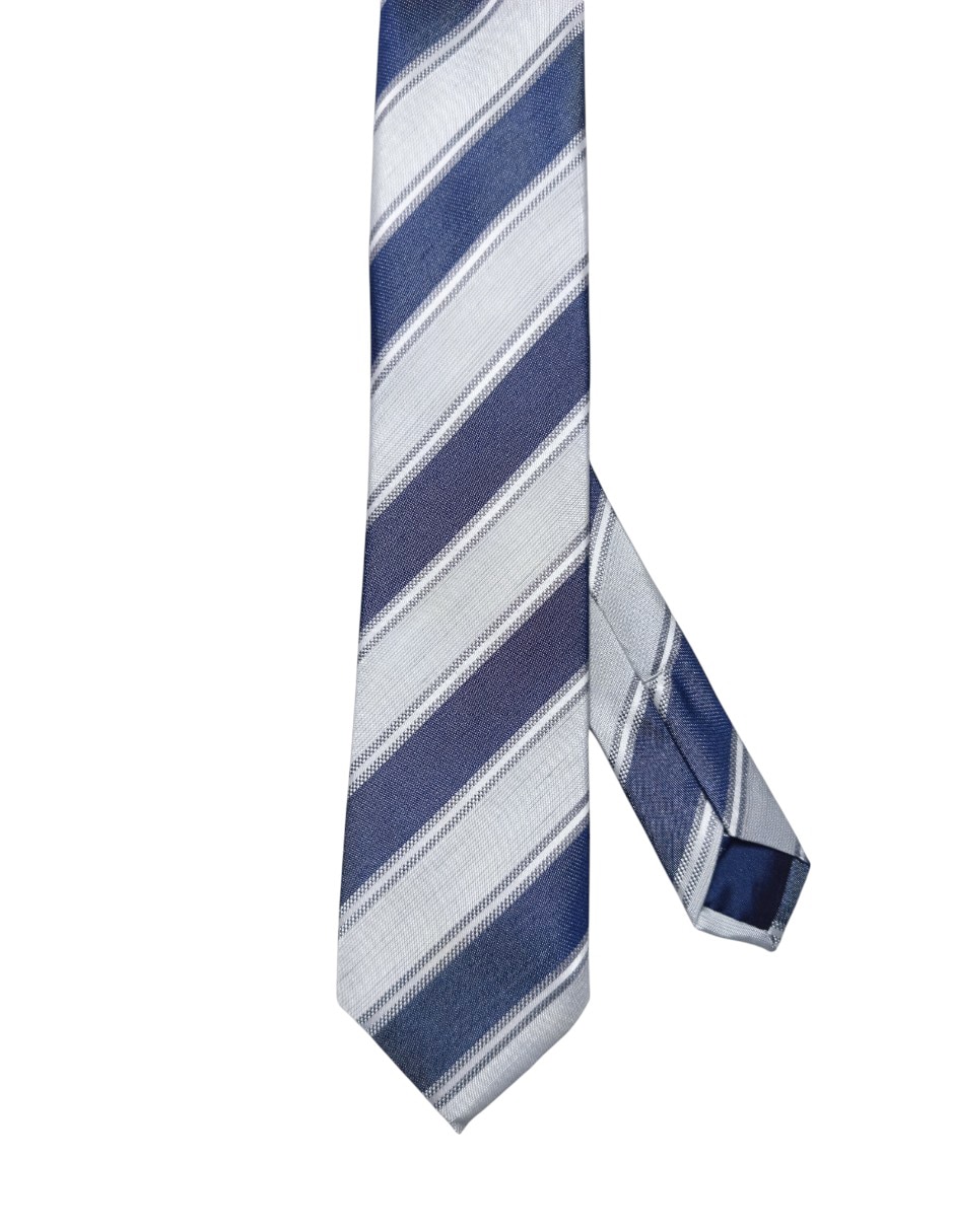 Corbata regular de seda estampado a rayas para hombre