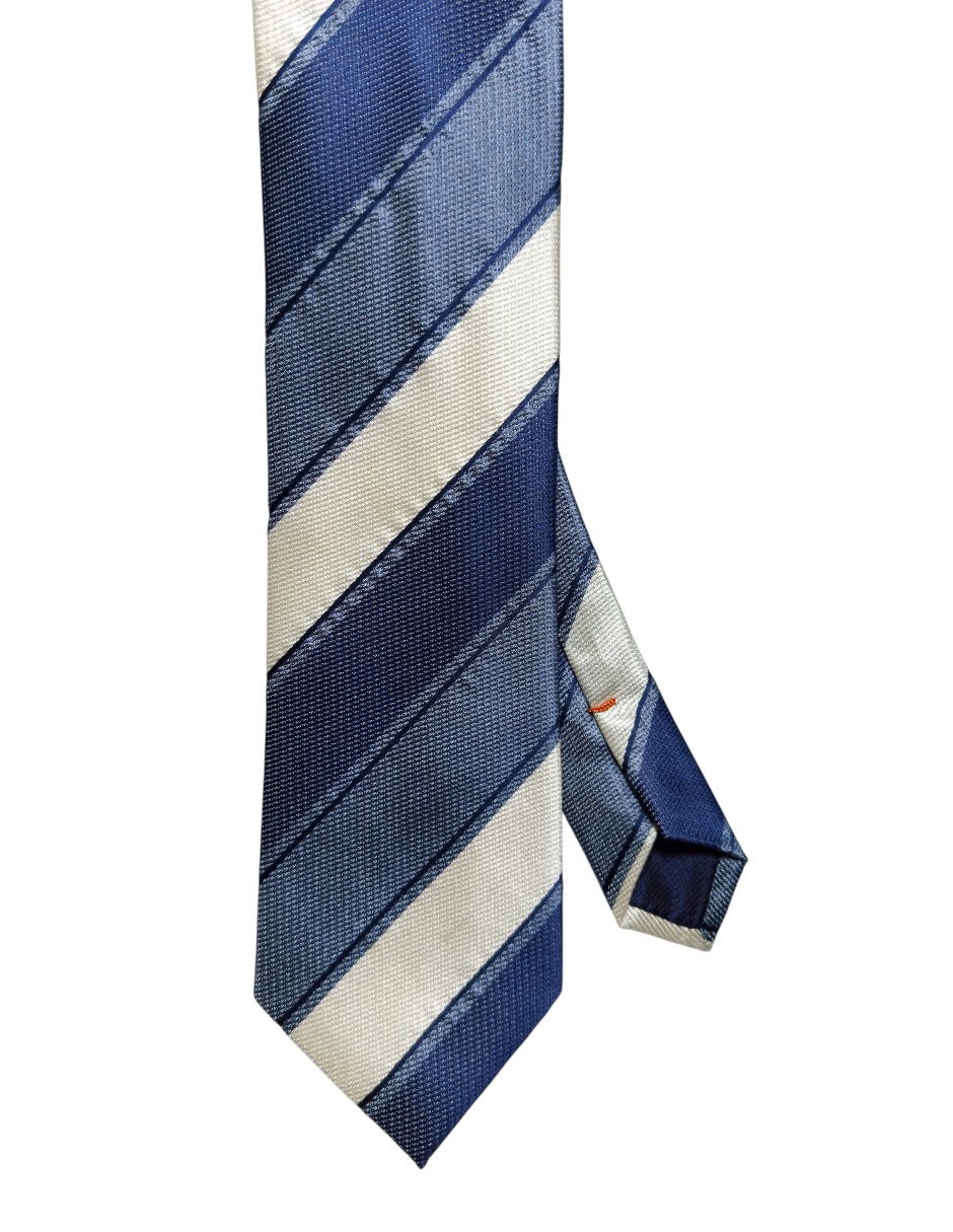 Corbata regular de seda estampado a rayas para hombre