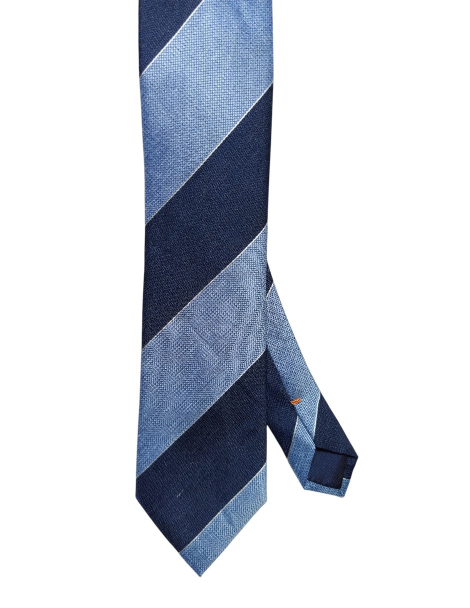 Corbata regular de seda estampado a rayas para hombre
